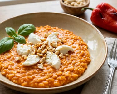 Sült paprikás rizottó mozzarellával
