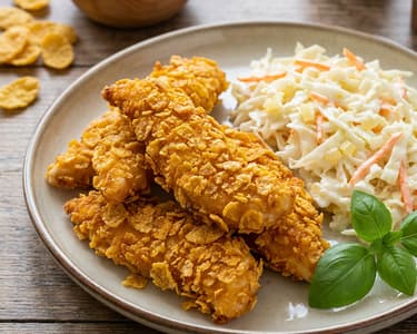 Ropogós csirkecsíkok coleslaw salátával