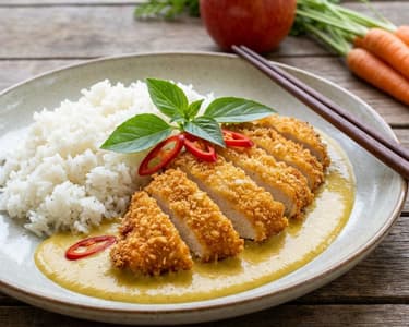 Crispy Chicken Katsu Curry with Jasmine Rice