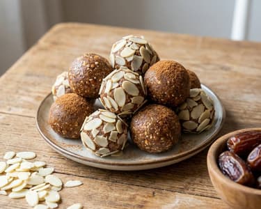 Dátlumos-mandulás golyók | Egészséges és gyors snack