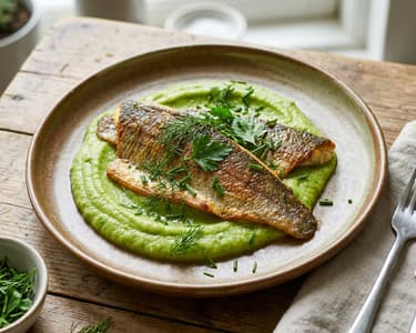 Trout fillet with leek puree