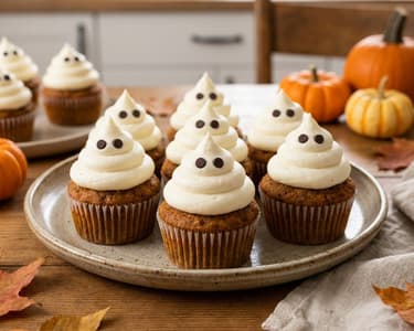 Halloweeni szellem cupcake