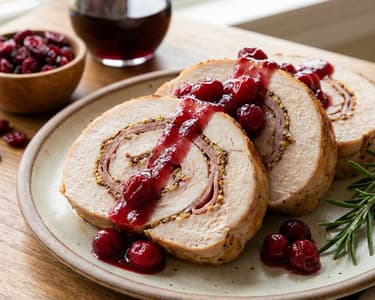 Turkey Roulade with Cranberry Sauce