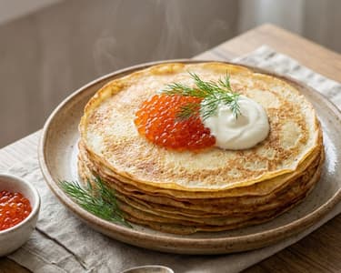 Blini kaviárral és tejföllel