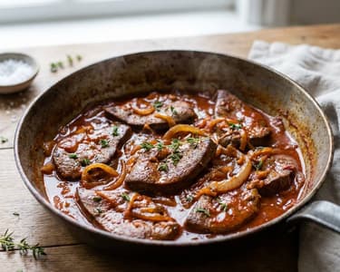 Sertésmáj chorizo mártással