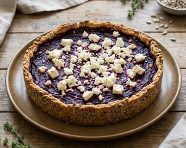 Céklás quiche napraforgómagos tésztával