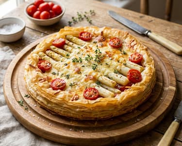 White Asparagus Pie with Crispy Phyllo Dough
