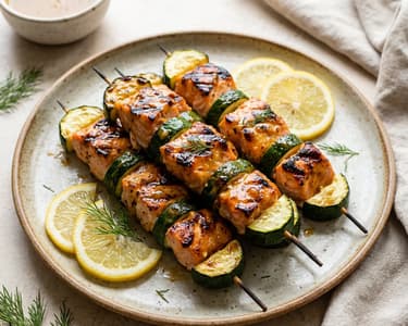 Mézes-mustáros lazacnyárs cukkinivel | Nyári grill vacsora
