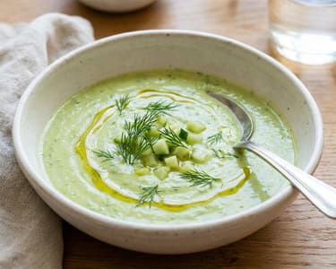 Cold Avocado-Cucumber Cream Soup | Refreshing Summer Soup