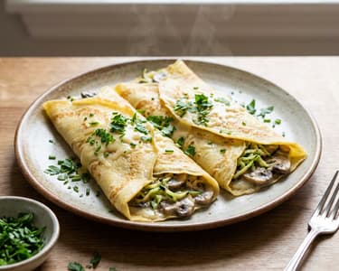 Savory Mushroom and Zucchini Crepes | Light Summer Dinner
