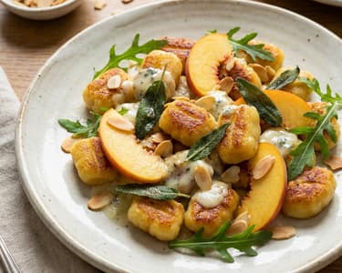 Serpenyős gorgonzolás-barackos gnocchi | 15 perces vacsora