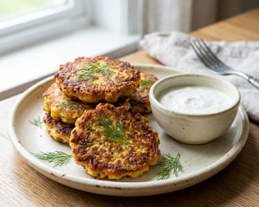 Ropogós patisszontócsni kapros-fokhagymás tejföllel
