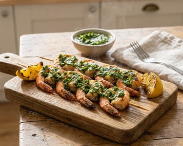 Garnélanyárs házi chimichurri szósszal | Gyors nyári grill