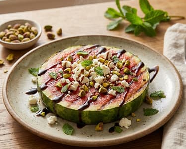 Grilled watermelon steak with feta | Refreshing summer dinner