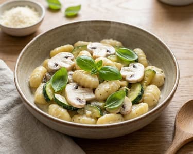 Tejszínes gombás-cukkinis gnocchi | Gyors nyári vacsora
