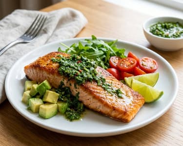 Chimichurri lazacfilé avokádós salátával | Nyári vacsora