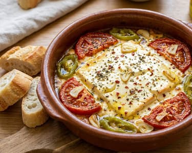 Greek Baked Feta (Bouyiourdi) | 20-Minute Spicy Dinner