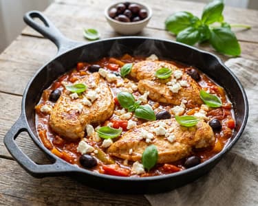 Mediterranean Chicken Lecsó with Feta | Juicy Summer Dinner