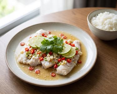 Thai párolt hal lime-mal és chilivel | Pla Nueng Manao