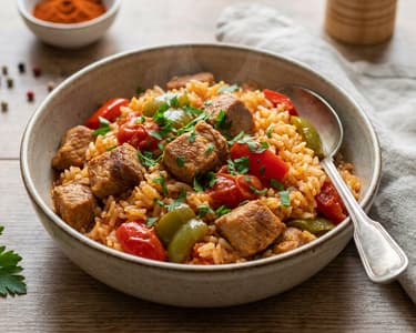 Bácskai Pork and Rice | Juicy Hungarian One-Pot Dish