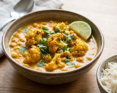 Sült karfiolos csicseriborsó curry | Aromás indiai vacsora