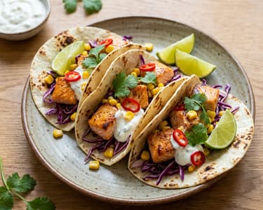 Grillezett lazacos taco káposztasalátával