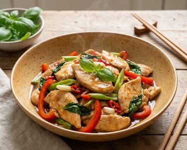 Thai bazsalikomos-chilis csirke wok | Gyors ázsiai vacsora