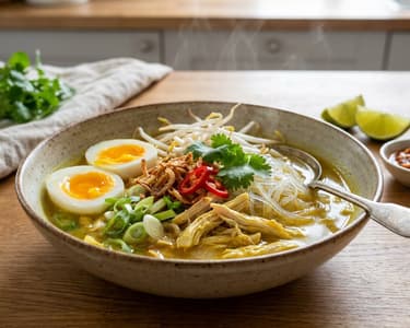 Indonesian Soto Ayam Chicken Soup | Rich Spiced Asian Soup