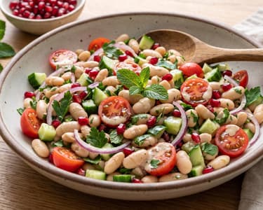 Middle Eastern white bean salad | Filling tahini bowl