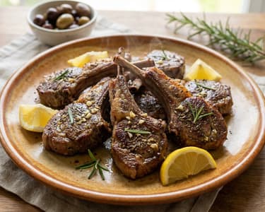 Greek Lamb Chops | Roasted Lamb with Lemon and Oregano