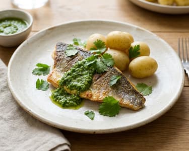 Pan-seared sea bream with mojo verde | Fresh Spanish main dish