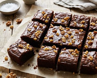 Espresso coffee brownie with walnuts | Fudgy chocolate dessert