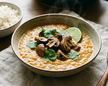 Creamy Mushroom and Red Lentil Curry | Fragrant Indian One-Pot