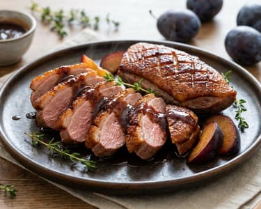 BBQ duck breast with plum glaze | Summer gourmet grill