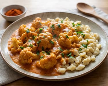 Creamy Cauliflower Paprikash with Sour Cream and Nokedli | Homestyle Lunch
