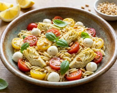 Italian Lemon Artichoke Orzo Salad | Refreshing Summer Bowl