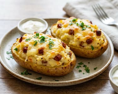 Hungarian Baked Stuffed Potatoes | With Sausage and Cheese