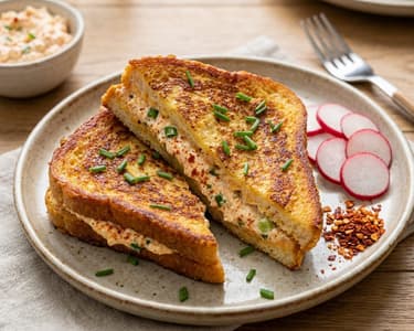 French Toast Stuffed with Körözött | Crispy Breakfast