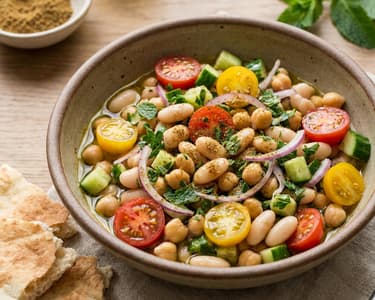 Foul Mudammas Salad | Filling Middle Eastern Legume Bowl