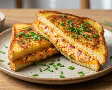 French Toast Braided Brioche Stuffed with Körözött | Savory Breakfast