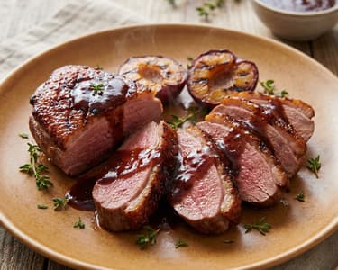 Grilled BBQ duck breast | With smoky plum glaze
