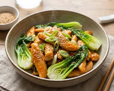 Orange Ginger Chicken Wok with Pak Choi | Quick Asian Dinner