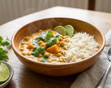 Indian Pumpkin Chickpea Curry | Creamy Autumn One-Pot Dish