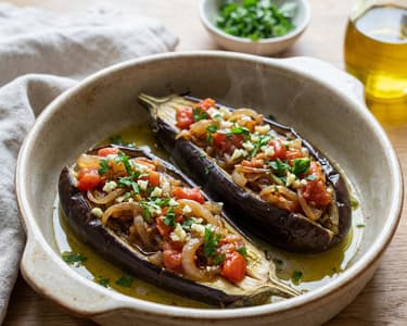 Imam Bayildi | Tender Mediterranean Baked Eggplant