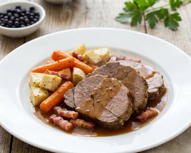 Mustard and juniper roast wild boar | Tender autumn game roast
