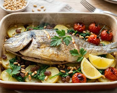 Spanish baked sea bream Mallorcan style