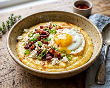 Juhtúrós puliszka tükörtojással | Krémes magyaros brunch