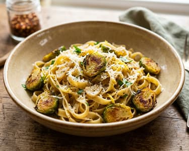 Brussels sprout tagliatelle | Lemon-Parmesan pasta
