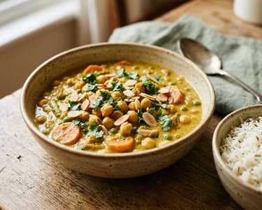 Zöldséges csicseriborsó korma | Krémes indiai ízutazás