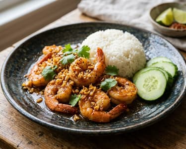 Goong Tod Gratiem | Thai fokhagymás-borsos garnéla